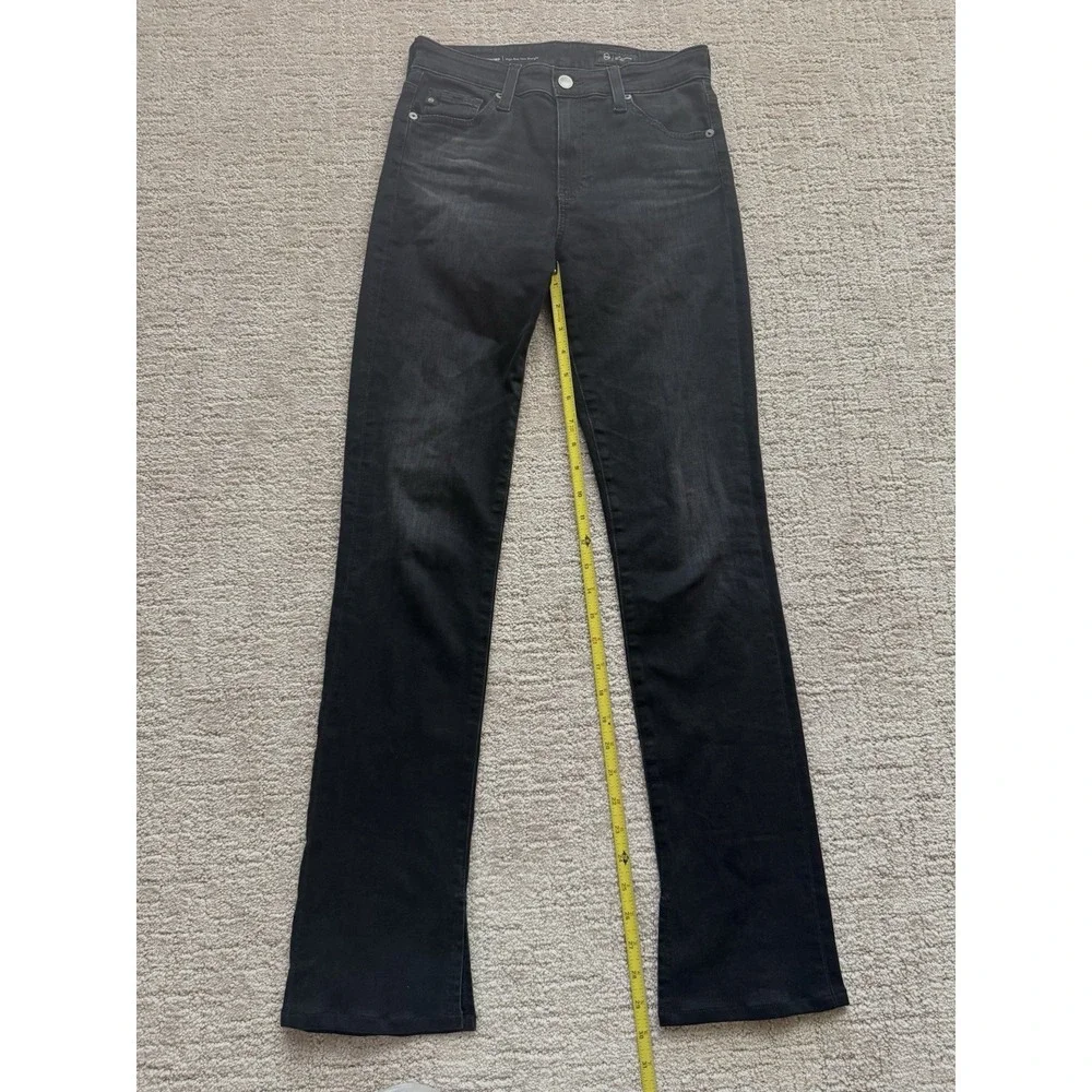 AG Adriano Goldschmied Mari Extended High Rise Slim Straight Jeans 26 Black